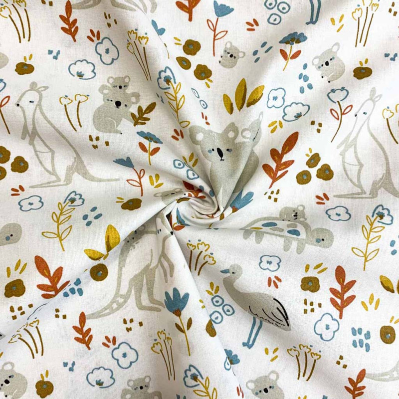 Algodón estampado PAPUNYA Blanco / Multicolor vintage